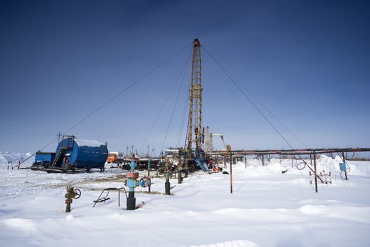 Winter landscape oil on the rig floor.