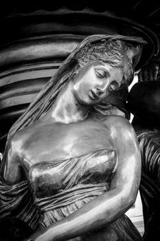 Bronze statue of a lady, taken in the Royal Palace in Bangkok, Thailand