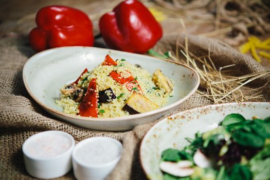 Mexican Quinoa Salad with tomatoes, corn and beans