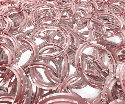 3d background image of abstratc rings in red colors