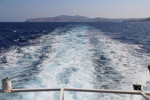 View from the boat between Delos and Mykonos