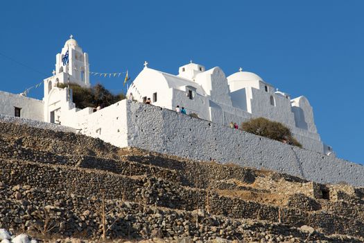 The church at the top of the hill in Chora, Folegandros