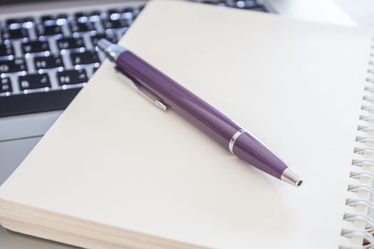 Close up notebook with pen, stock photo