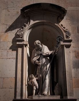 Dresden, Germany, Statue in Zwinger and angel