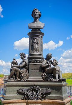 Statue of Ernst Friedrich August Rietschel German sculptor on the Bruhl Terrace in Dresden, Germany.