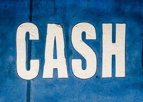 Recession Image Of A Grungy Cash Sign At A Check Cashing Store
