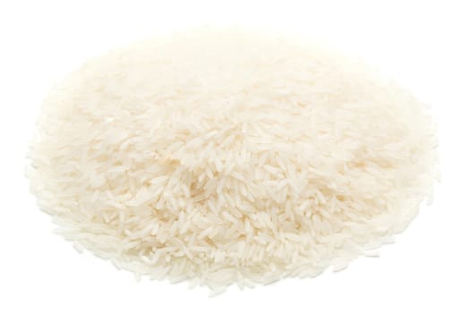 rice on a pile isolated on white background