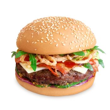Fresh hamburger isolated on white background
