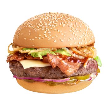 Fresh hamburger isolated on white background