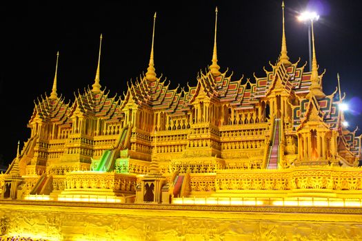 wax castle festival exhibit in Thailand Sakon Nakon province