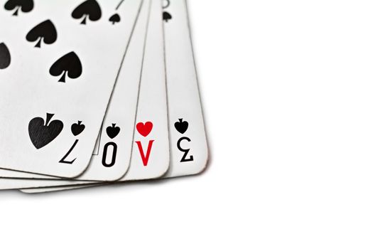 love written on playing cards