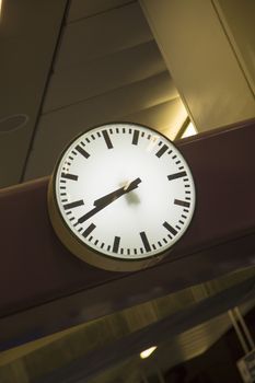 A clock in a subway station