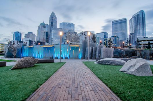 early morning over charlotte nc near romare bearden park 