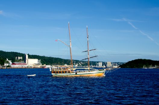 Old ship sailing in the Oslo fjord