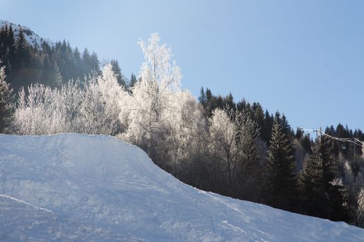 Mountain around the Oz en Oisans Station in the French Alps