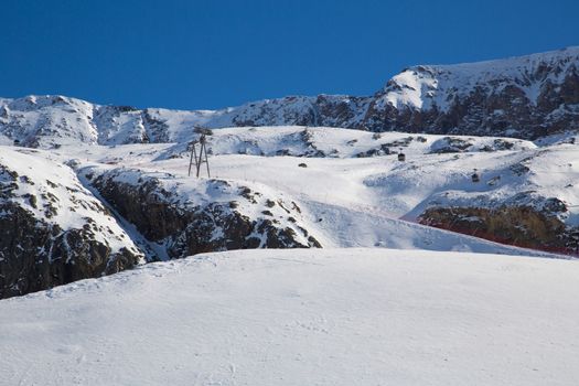 The Alpe d Huez ski domain in the French Alps