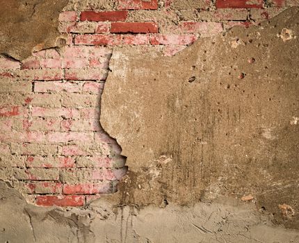 abstract background or texture old brick plaster wall