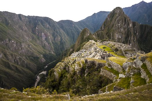 Machu Picchu view in early morning view from above