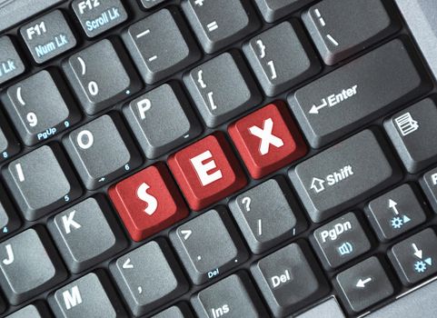 Red sex key on keyboard