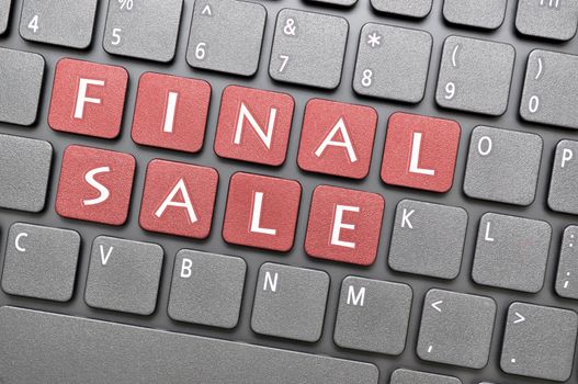 Red final sale key on keyboard