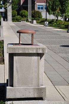 Close up park trash can