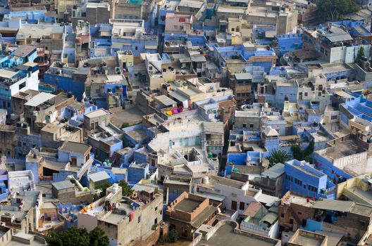 View of Jodhpur, the Blue City, from Mehrangarh Fort, Rajasthan, India 