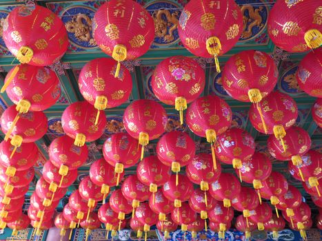 view of the Chinese lattern in temple