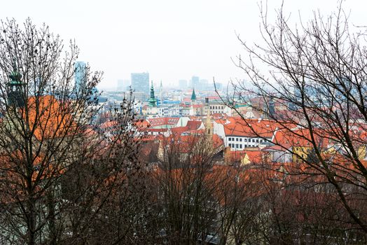 View over the Bratislava City from the castle (Slovakia).