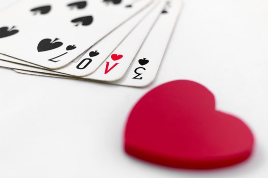 love written on playing cards