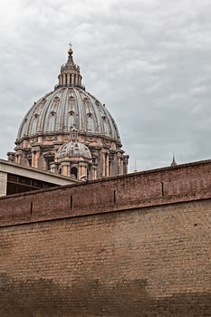 Dome of St. Peter photographed from a side road