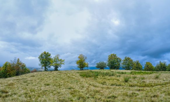 Scenic view of the Ukraine's countryside on cloudy day