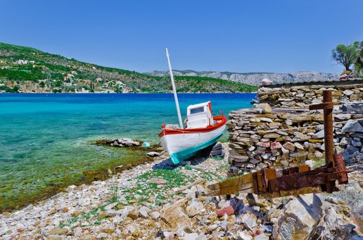 Fishing boat on the aegean island Samos