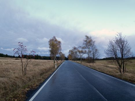 Image of the empty road - on the road