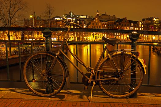 Amsterdam by night in the Netherlands