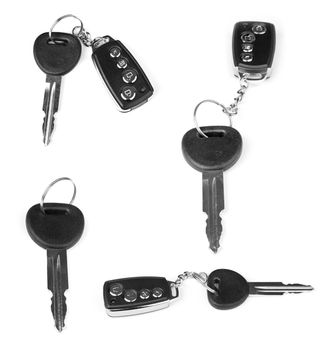 collection of keys with car alarm isolated on white 2