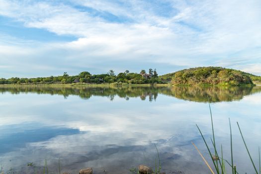 A beautiful lake in the middle of Mokolodi Nature Reserve in Botswana