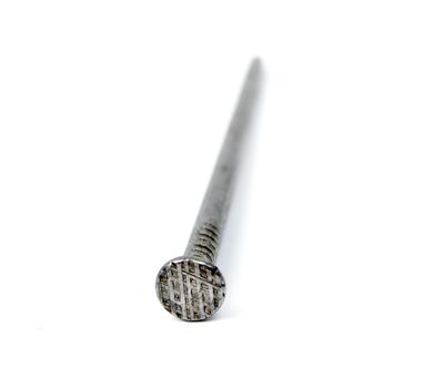 An image of Iron nail on white background
