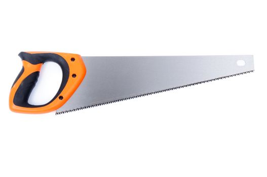 An image of hand saw on white background