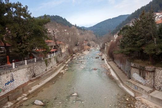 Kosynthos river in center of Xanthi, Greece