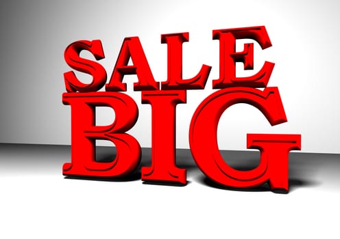 Glossy three-dimensional inscription Big Sale as a sign.