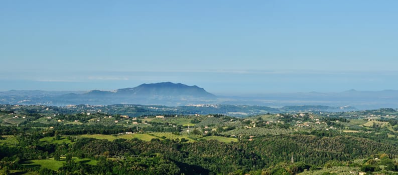 Panoramic view over the countryside of Tuscany, Italy