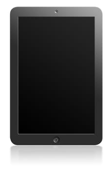 Modern computer tablet with blank screen isolated on white background