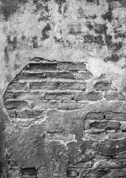 High resolution pictures vintage monochrome pattern of old brick wall .