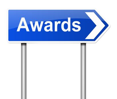 Illustration depicting a sign with an awards concept.