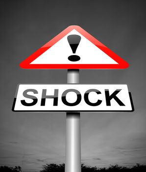 Illustration depicting a sign with a shock concept.