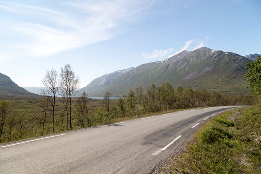 Picture of a road with scenic mountains