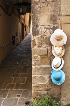 Hats for sell in an italian village 
