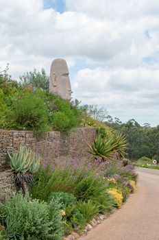 CAPE TOWN, SOUTH AFRICA - DECEMBER 21ST, 2014: Garden on a wine farm near Stellenbosch in the Western Cape Province of South Africa. The area is famous for its wine farms
