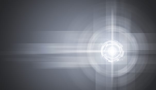 Glow circles on gray gradient background. The technology concept