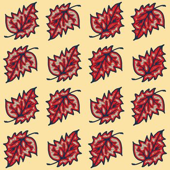 Digital computer graphic - background with a drawing of autumn leaves for design.